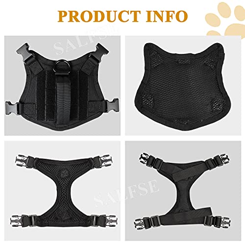 Tactical Puppy Vest Harness, Adjustable Military Vests for Small Dogs Outdoor Training Puppy Harnesses with Handle - color: Black