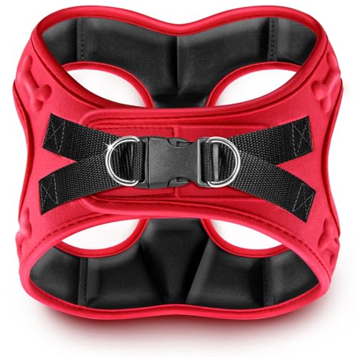 No Pull Dog Harness for Small, Medium & Large Dogs – Soft Padded, Adjustable Step-in Pet Vest with Leash Clips, Reflective Straps & Control Handle - color: Red, size: XS (Chest 13"-14.5")