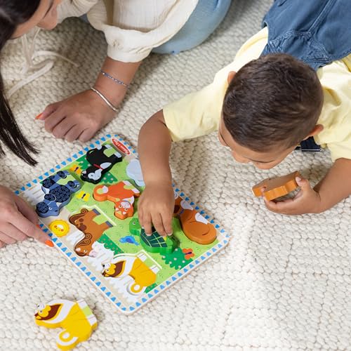 Melissa & Doug Pets Wooden Chunky Puzzle (8 pcs), Educational Screen Free Activity for Toddler, Preschoolers and Kids Ages 2+ - style: Pets