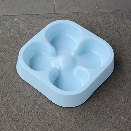 Healthy Slow Feeding Dog Bowl for French Bulldog -Slow Feeder Dog Bowl No Chocking Dog Cat Food Water Bowl with Four-Leaf Clover Pattern (Blue) - color: Blue