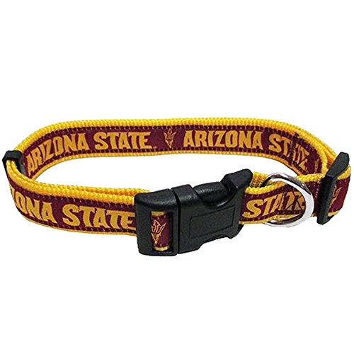 Pets First Collegiate PET Collar OLD VERSION Arizona State Sun Devils Dog Collar, Size Large. Best Sports Team Collar for Dogs & Cats. A Shiny & Colorful Dog & Cat Collar Licensed by The NCAA - color: Arizona State Sun Devils, size: Large