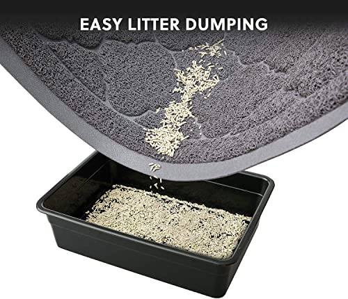 WePet Cat Litter Box Mat, Kitty Premium PVC Pad, Durable Trapping Rug, Phthalate Free, Urine-Resistant, Scatter Control, L 35 x 23 Inch, Grey - color: #03 Grey, style: Medallion/35 x 23 Inch
