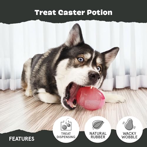 Barkbox Treat Caster Potion Dog Toy for Large Dogs Durable Rubber, Treat Dispensing with Wacky Wobble for Interactive and Engaging Playtime - style: Treat Caster Potion