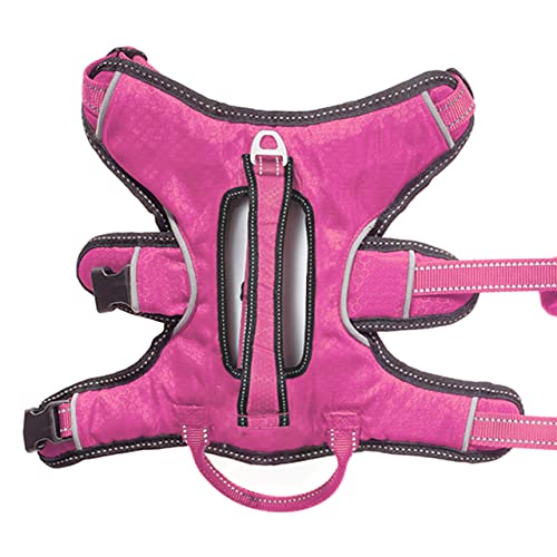 Tuff Pupper Escape Proof No Escape Dog Harness | 5 Point Adjustable Fit Harness for Dogs | Padded Dog Harnesses | Handle Dog Lift Harnesses - color: Hot Pink, size: Small