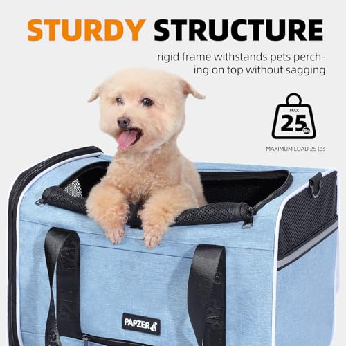Top Loading Medium Cat Carrier with Privacy Curtain, Soft-Sided Small Pet Travel Crate Vet Approved, Little Puppy Dog Kennel Bag Suitcase Luggage Sleeve, 18x11x11 Inch Blue - color: Blue