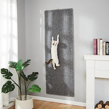 SHENGOCASE 67"x 23.6" Thickened Cat Wall Climbing Carpet, Cat Wall Furniture Scratcher, Scratching Post, Couch Sofa Protector (Grey) - color: Grey