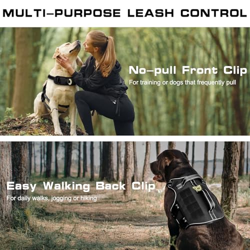 Small Dog Harness, Heavy Duty Tactical No Pull Dog Harness, No Choke, Easy On and Off Pet Vest with Molle System, Adjustable Reflective Dog Vest with Breathable Padded for Walking Hiking Training - color: Black, size: S(Neck:16-22",Chest:20-28"),18-35 lbs