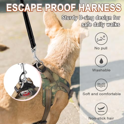 Dog Harness Step in Dog Vest Harness, Reflective Adjustable Puppy No Pull Harness Breathable Soft for Small and Medium Dogs Cats, Camo, XXS - color: Camo, size: XX-Small