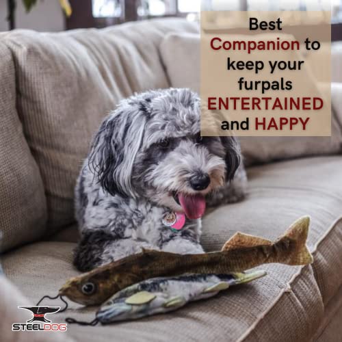 Steel Dog Muskie Realistic Fish Squeaker Dog and Cat Toy, Knotted Rope Fish Toy, No Stuffing Dog Chew Toys for Small, Medium, Large Breed - style: Muskie