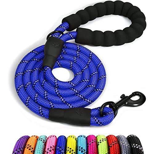 Dog Leash Made from Nylon with Comfortable Padded Handle Assorted Colors for Small Medium and Large Dogs (5FT-1/2'') Laytek from Family Star SH (Navy Blue) - color: Navy Blue