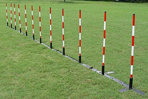 DogSport Dog Agility Weave Poles with Adjustable Spacing (Black) - size: 12 Poles