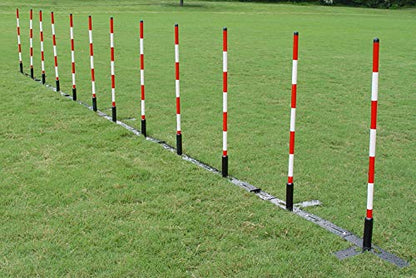 DogSport Dog Agility Weave Poles with Adjustable Spacing (Black) - size: 12 Poles