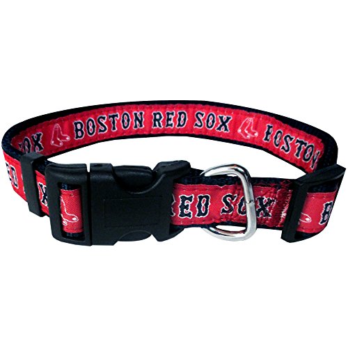 MLB Boston Red Sox Licensed PET COLLAR- Heavy-Duty, Strong, and Durable Dog Collar. Available in 29 Baseball Teams and 4 Sizes - color: Boston Red Sox, size: Medium