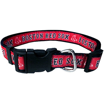 MLB Boston Red Sox Licensed PET COLLAR- Heavy-Duty, Strong, and Durable Dog Collar. Available in 29 Baseball Teams and 4 Sizes - color: Boston Red Sox, size: Medium