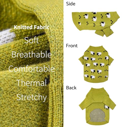 Fitwarm Funny Sheep Dog Sweater, Thermal Puppy Winter Clothes for Small Dogs, Girl & Boy, Holiday Dog Pullover, Pet Outfit in Black, Green & White, XS - color: Sheep, size: X-Small