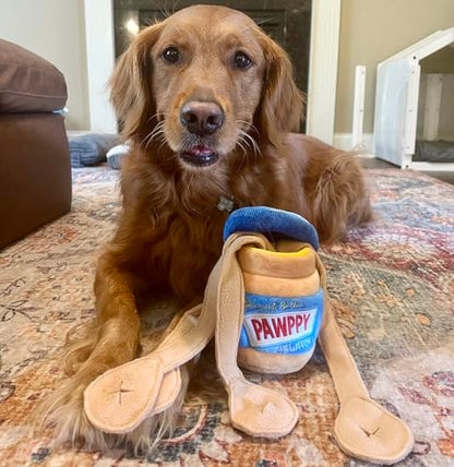 CHEWFFON Interactive Dog Enrichment Toy, Cute Crinkle&Snuffle Puppy Toys, Hide & Seek Puzzles, Peanut Butter Jar Toys for Brain Stimulation, for All Dog Sizes - style: Peanut Butter
