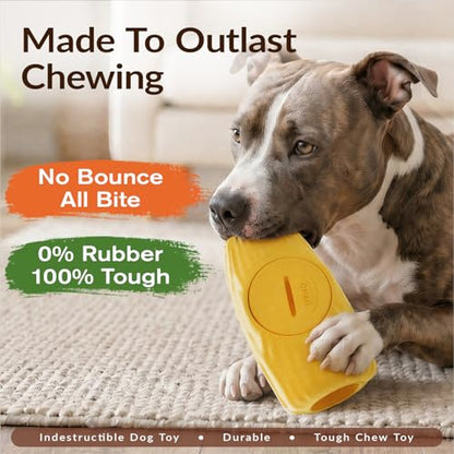 XL 3-in-1 Corn-Shaped Frozen Treat Dog Toy, No-Transfer Fill & Freeze Lick Cup, Stuffable Lick Toy & Tough Chew Toy for Aggressive Chewers, Long-Lasting Enrichment