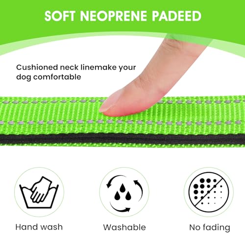 Reflective Dog Collar Padded with Soft Neoprene Breathable Quick Release Basic Dog Collars for Puppy Small Dogs Girl Green - color: Green, size: XS:width 5/8"neck 8-10.5"