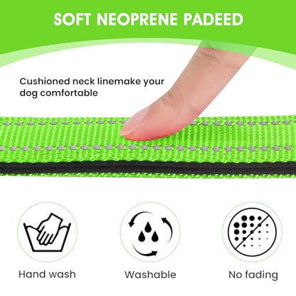 Reflective Dog Collar Padded with Soft Neoprene Breathable Quick Release Basic Dog Collars for Puppy Small Dogs Girl Green - color: Green, size: S:width 5/8"neck 10.5-16"