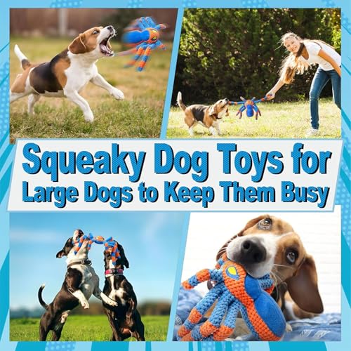 LEGEND SANDY Squeaky Dog Toys- Plush Dog Toys with Soft Fabric for Small, Medium, and Large Dogs Daily Companionship, Training Reward Gift - color: Blue Spider