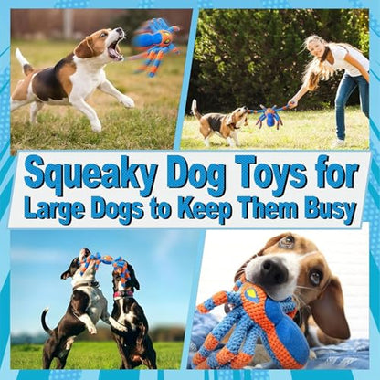 LEGEND SANDY Squeaky Dog Toys- Plush Dog Toys with Soft Fabric for Small, Medium, and Large Dogs Daily Companionship, Training Reward Gift - color: Blue Spider