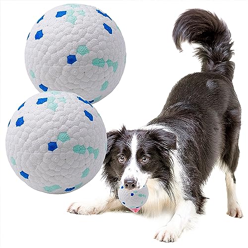 Dog Balls Toys for Aggressive Chewers, Indestructible Durable Bouncy Floating Balls for Dogs to Fetch, Durable Solid Rubber Ball for Training Dog(2 PCS) - color: Toy Ball-Blue (Pack of 2), size: Small