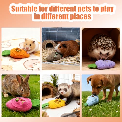 Hamiledyi Guinea Pig Foraging Toys Rabbit Enrichment Interactive Toy for Relieve Boredom Food Hide Puzzle Toys Exercise Acitivity Forage Toy for Hamster Chinchilla Small Animals (6 Pieces) - size: 6 Pieces