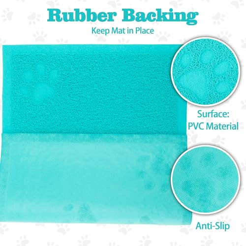 Darkyazi Cat Litter Box Mat for Floor Litter Trapping Mat Non-Slip Backing, Scatter Control, Easy Clean, Water Resistant, Soft on Paws (15.75" x 11.75",Lake Blue) - color: Lake Blue