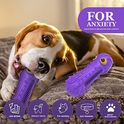 ZIKATON Dog Squeaky Toys for Aggressive Chewers, Durable Chew Toys for Large Medium Breed Dog, Dog Toys, Tough Durable Dogs Toys with Natural Rubber - color: Purple Octopus