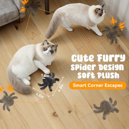Pawingcat Cat Toys Interactive Remote Control Cat Toy Horror Spider Moving Cat Toy 2 Modes Interactive Cat Toys for Indoor Cats with 3 Speeds