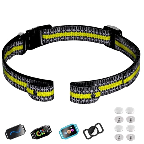 Aikko Dog Shock Collar Replacement Strap, Reflective Comfortable Nylon Collar for Shock Training Collar, Widely Compatible with Most Bark Collar Receiver for All Breeds Sizes, Yellow - color: Yellow