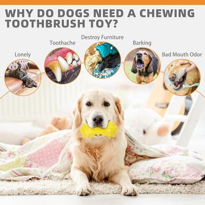 KOOLTAIL Floating Dog Toys for Swimming Pool,Summer Bumper Toy for Water,Indestructible Dog Toothbrush Chew Toy,Interactive Training Squeaky Toys for Aggressive Chewers Small Medium Large Dogs,Yellow - color: Yellow