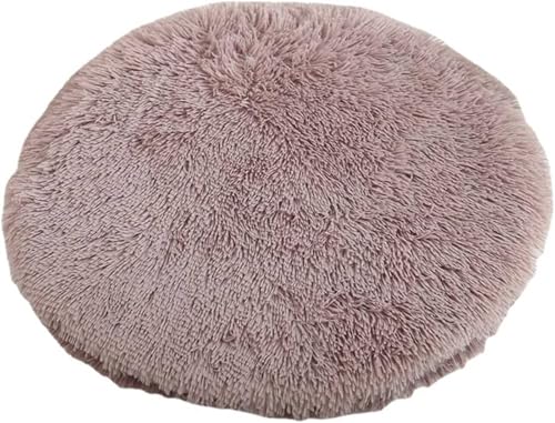 RICHRAIN Plush Cat Dog Cushion,Round Pet Warm Mat, PP Cotton Soft and Comfortable for Living Room - color: Coffee, size: 37CM