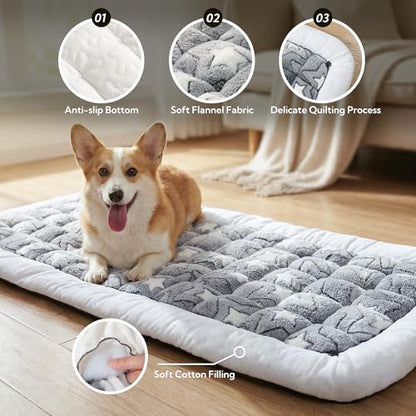 Dog Bed for Car Back Seat Soft Plush Backseat Pet Bed Mat Non-Slip Travel Pet Mat, Fuzzy Plaid Dog Seat Cover, Fit for Backseat Extenders and Trucks SUVs (Star, 54" x 24.8") - color: Star