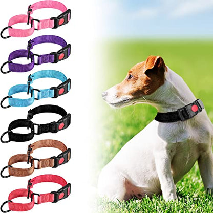 6 Pcs Multicolor Nylon Martingale Dog Collar Adjustable Martingale Collar with Buckle Small Training Collar for Dogs Puppy Collar for Dogs Puppy Training