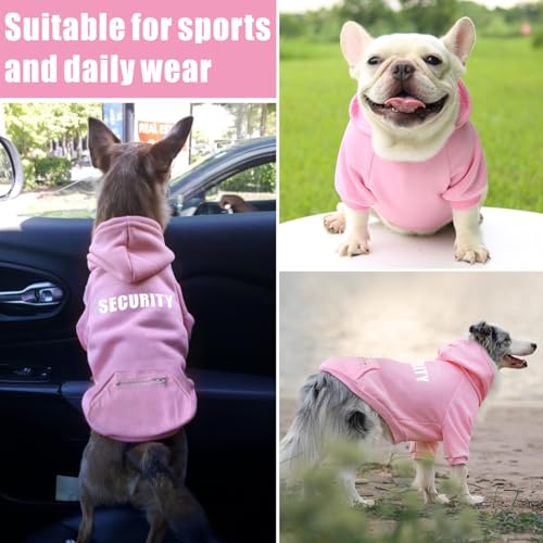 Dog Hoodie for Large Dogs Glow-in-The-Dark Security Dog Sweater Sweatshirt Hooded Soft Brushed Fleece WinterClothes with Dual Pocket Zip Puppy Hoodies Pink XXL - color: Pink, size: XX-Large