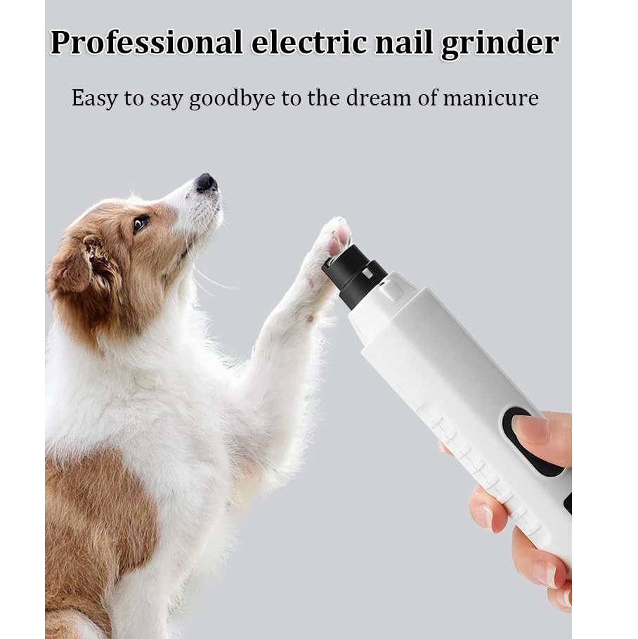 Silent Groom Pro, Nail Trimmer with LED Light & 5 Speeds,Quick USB Charge,Electric Rechargeable Pet Nail Trimmer for Small Medium Large Dogs & Cats - color: White-02