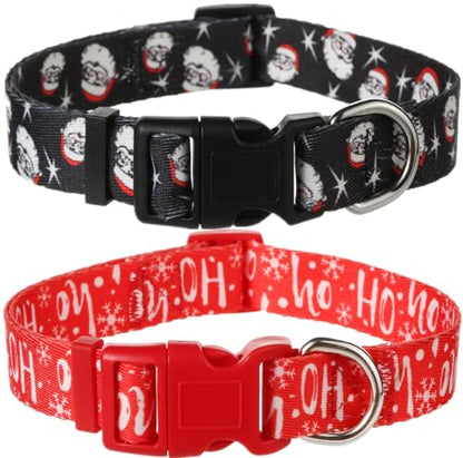Christmas Dog Collars for Medium Dogs, 2 Pack Quick Release Cute Xmas Dog Collar - color: Christmas, size: M