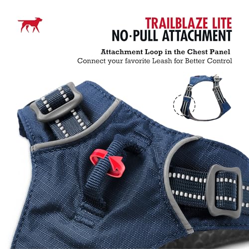 Tuff Pupper All-Day Wear Dog Harness | for Walking, Trail Running, Hiking | Front & Back Leash Clips | Reflective Trim | Easy On/Off Buckles | Lightweight Breathable | No Pull Design (Small, Blue) - color: Twilight Blue, size: Small