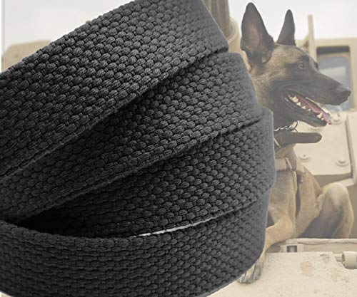 6ft Heavy Duty Tactical Dog Leash, Military Style Thick Cotton Strong K9 Dog Leash for Outdoor Walking Hunting Hiking, Black - color: black