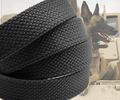 6ft Heavy Duty Tactical Dog Leash, Military Style Thick Cotton Strong K9 Dog Leash for Outdoor Walking Hunting Hiking, Black - color: black