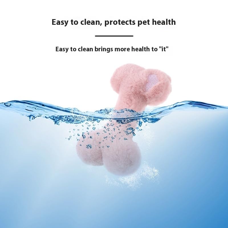 Plush Bone-Shaped Dog Toy – Durable Squeaky Chew Toy with PP Cotton Filling, Soft and Washable for Interactive Play (Blue) - color: Blue