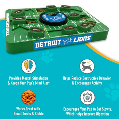 Pets First NFL Detroit Lions Large Puzzle Toy, Dog Puzzle Treat Toy, New Large Size, Interactive Dog Treat Toy, Dog Slow Feeding Toy - color: DETROIT LIONS, size: Large