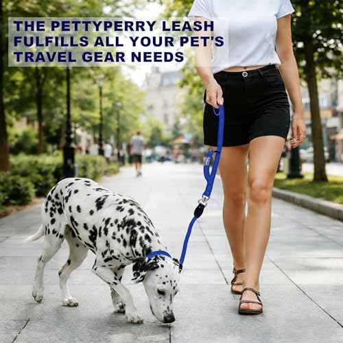 6FT Heavy Duty Dog Leash for Small Medium Large Dogs, Tangle Free Reflective Dog Training Leash with Double Handle, Seat Belt Buckle & Poop Bag Holder (Navy Blue) - color: Navy Blue, size: 6FT