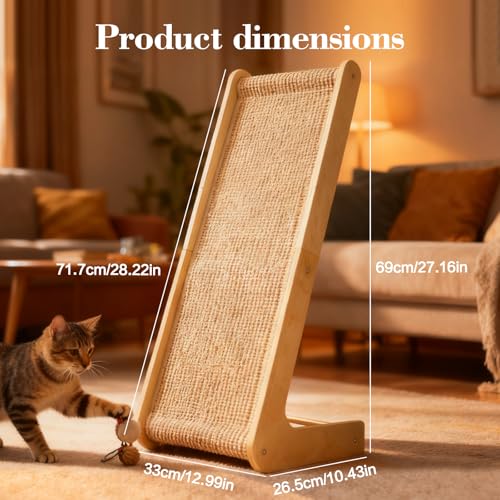 2-in-1 Cat Scratching Post with Replaceable Sisal Pads – Durable Scratcher Toy for Indoor Cats