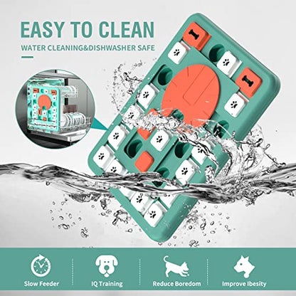 FOXMM Dog Puzzle Toys,Interactive Treat Puzzle Dog Toy for IQ Training & Mental Stimulating,Treat Puzzle Dispensing with Squeaky Design for Large Medium Smart Dogs - style: L-Level 4