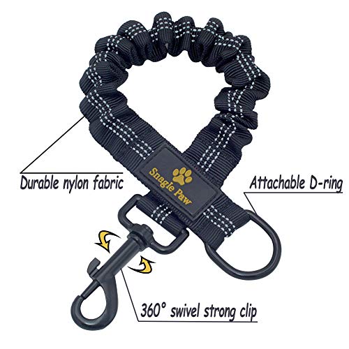 Bungee Dog Leash Extension Attachment, 18” Shock Absorbing Lead Extension Absorber, Prevent Injury on Arm and Shoulder & Save Dogs from Getting Hurt, Great for Bicycle, Running, Walking - color: Black