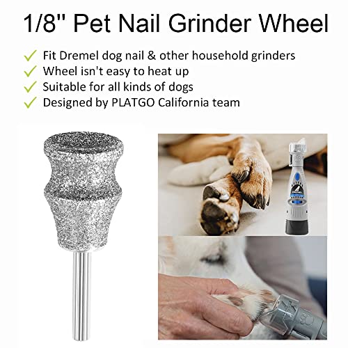 Diamond Dremel Dog Nail Grinder Attachment, Diamond Rotory Bit for Dogs&Pets Nail Care, 1/8'' Pet Nail Grinder Wheel Work with Dremel Sanding Drums for Animals Nail Care & Home Grinder Tools