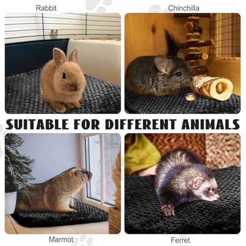 Drydiet 4 Pcs Self Heating Cat Pad Self Warming Cat Bed Dog Heating Pad Washable Thermal Pet Mat for Indoor Outdoor Pet 16 x 20 Inch Removable Non Slip(Black) - color: Black