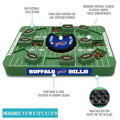 Pets First NFL Buffalo Bills Large Puzzle Toy, Dog Puzzle Treat Toy, New Large Size, Interactive Dog Treat Toy, Dog Slow Feeding Toy - color: BUFFALO BILLS, size: Large